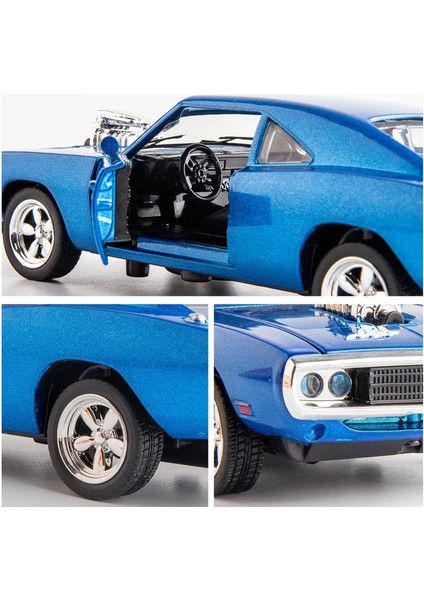 1:32 Dodge Charger Model Araba Için Uyumlu, Çocuk Erkek Kız Mavi Için Çinko Alaşım Ses ve Işık ile Geri Çekin Oyuncak Araba1 (Yurt Dışından) fiyatları