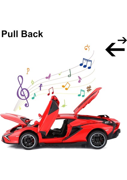 Oyuncak Arabalar Lambo Sian Fkp3 Işıklı ve Sesli Metal Model Araba Geri Çekilebilir Oyuncak Araba 3+ Yaş Erkek Çocuklar Için (Kırmızı)1 (Yurt Dışından) fırsatları