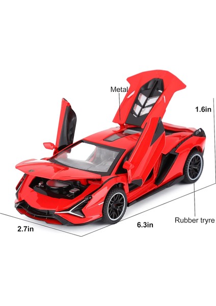 Oyuncak Arabalar Lambo Sian Fkp3 Işıklı ve Sesli Metal Model Araba Geri Çekilebilir Oyuncak Araba 3+ Yaş Erkek Çocuklar Için (Kırmızı)1 (Yurt Dışından) indirimleri