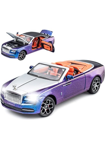 Yeni Sürüm - Zarif Araba Modeli 1/24 Rolls-Royce Şafak Model Araba, Çinko Alaşımlı Yetişkinler ve Çocuklar Için Ses ve Işık ile Geri Çekin Oyuncak Araba Hediye. (Mor)1 (Yurt Dışından)