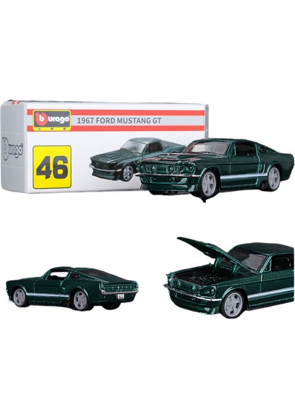 Bburago 1/64 Ölçekli Porsche 911 Gt2 Rs Minyatür Alaşım Araba Modeli Pres Döküm Araç Ford Mustang Gt (Yurt Dışından)