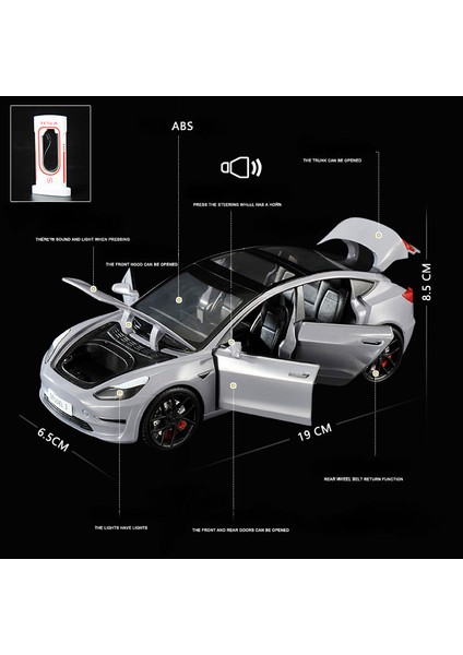 1/24 Tesla Model3 Araba Modeli Oyuncak Araç (Yurt Dışından)
