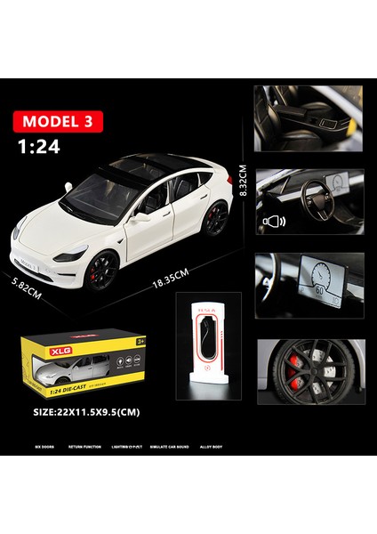 1/24 Tesla Model3 Araba Modeli Oyuncak Araç (Yurt Dışından)