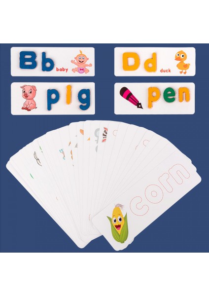 Yazım Eğitici Oyuncak, Eşleşen Flash Kart Harfler Ahşap Renkler Abc Alfabe Oyunu Montessori Okul Öncesi Eğitim Hediye1 (Yurt Dışından)