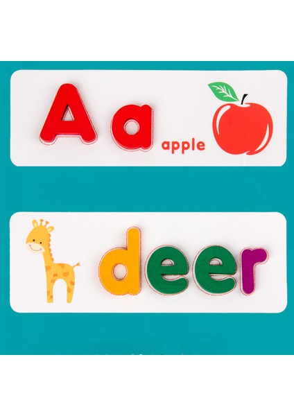 Yazım Eğitici Oyuncak, Eşleşen Flash Kart Harfler Ahşap Renkler Abc Alfabe Oyunu Montessori Okul Öncesi Eğitim Hediye1 (Yurt Dışından)