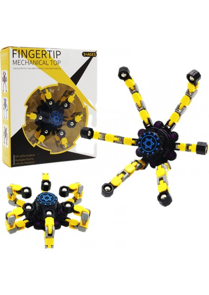 Fidget Spinner Harika Tasarım Fidget Oyuncak Yaratıcı Dönüştürülebilir Parmak Ucu Jiroskop Spinner Makinesi Zincir Rulman Eğlenceli Dekompresyon Anti-Anksiyete (Sarı)1 (Yurt Dışından)