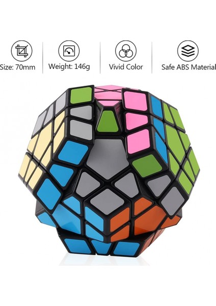 Saytay D-Fantix Shengshou Megaminx Hız Küp 3x3 Dodecahedron Altıgen Bulmaca Oyuncak Siyah ST-0011 (Yurt Dışından)
