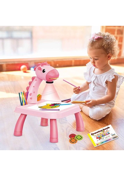 Çocuklar Için Çizim Projektörü | Çocuk Trace And Draw Projektör Oyuncak | Işık ve Müzikli Trace And Draw Çizim Tahtası | Anaokulu, Ev, Okul Için Eğitici Akıllı Eskiz1 (Yurt Dışından)