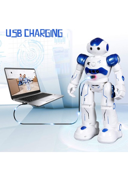 Rc Robot Oyuncak, Çocuk Için Hareket Algılama Uzaktan Kumandalı Robot 3-8 Yıl Doğum Günü Hediyesi Mevcut, Mavi1 (Yurt Dışından)