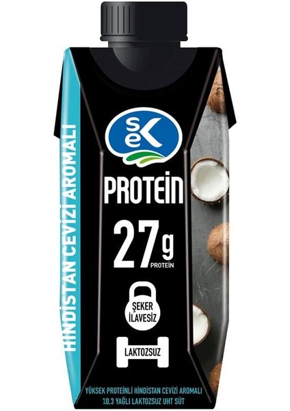 Protein Süt Hindistan Cevizi Aromalı - Laktozsuz - 330 ml x 12