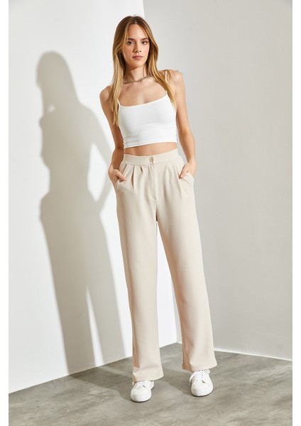 Kadın Çift Pileli Örme Palazzo Pantolon fırsatları