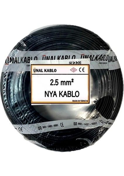 Ünal Kablo 2.5 Mm² Nya Kablo - 15 Metre Siyah