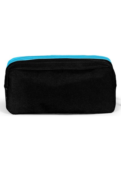 Kids Siyah Mavi Anime Desenli Iki Bölmeli Kalem Çantası 12076 modelleri