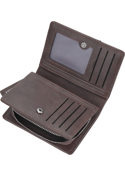 Pu Deri Retro Erkek Cüzdan Fermuarlı Cep Kartları Nakit Saklama Çantası (Yurt Dışından) indirimleri