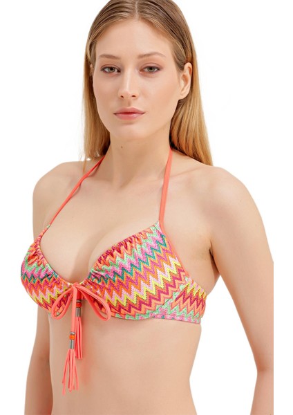 Desenli Bikini Üst