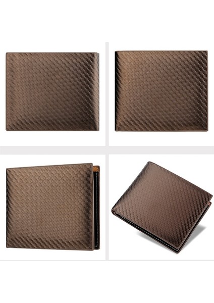 Para Kart Tutucu Çanta Karbon Fiber Doku Pu Deri Erkek Ikiye Katlanmış Cüzdan (Yurt Dışından) indirimleri