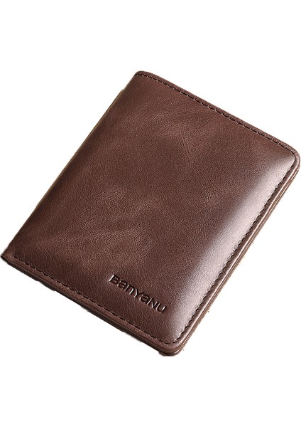 Sığır Derisi Erkek Cüzdan Ultra-Ince Kart Nakit Saklama Çantası (Yurt Dışından)