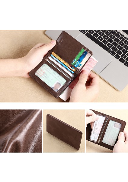 Sığır Derisi Erkek Cüzdan Ultra-Ince Kart Nakit Saklama Çantası (Yurt Dışından) fırsatları