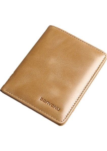 Sığır Derisi Erkek Cüzdan Ultra-Ince Kart Nakit Saklama Çantası (Yurt Dışından)