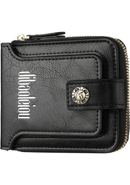 Retro Pu Deri Erkek Cüzdan Fermuar Kartları Nakit Para Tutucu Çanta (Yurt Dışından)