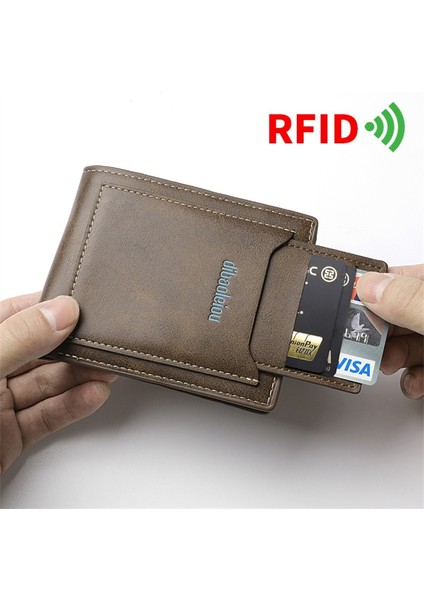 Erkekler Rfıd Engelleme Pu Cüzdan Çok Katmanlı Kart Tutucu Retro Sikke Çanta Çanta (Yurt Dışından) fiyatları