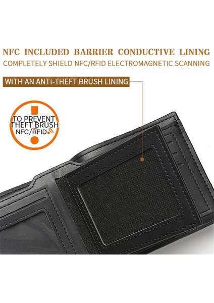 Erkekler Rfıd Engelleme Pu Cüzdan Çok Katmanlı Kart Tutucu Retro Sikke Çanta Çanta (Yurt Dışından) indirimleri
