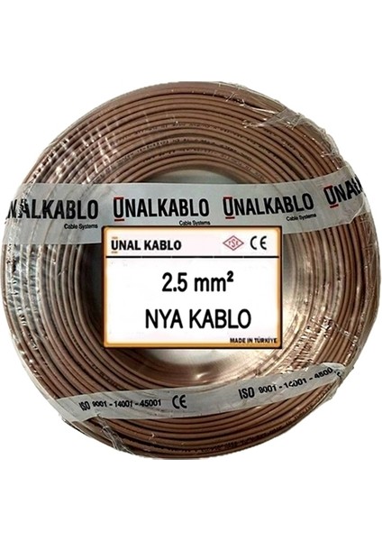 2.5 Mm² Nya Kablo - 20 Metre Kahverengi