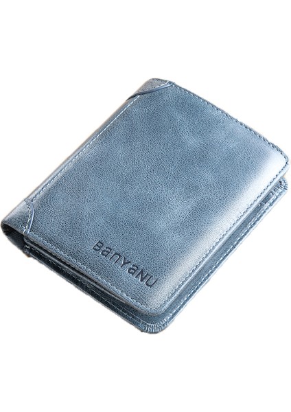 Sığır Derisi Erkek Üç Katlı Cüzdan Kart Nakit Taşıma Çantası (Yurt Dışından)