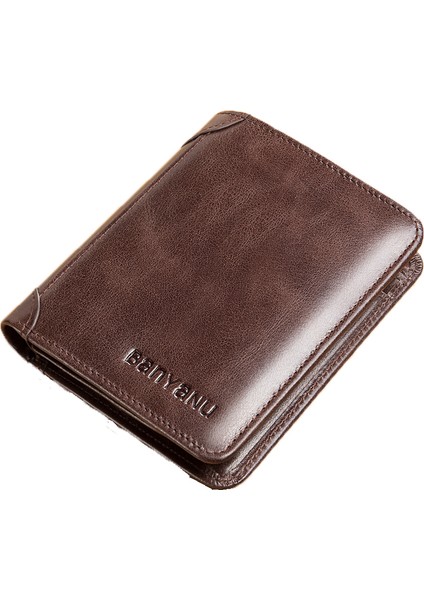 Sığır Derisi Erkek Üç Katlı Cüzdan Kart Nakit Taşıma Çantası (Yurt Dışından)