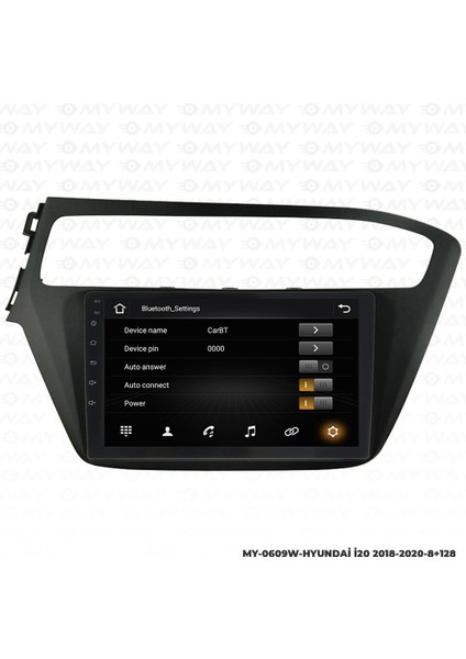 Araç Multimedya Hyundai I20 Android 12 Carplay 4gb Ram + 64GB HDD 2018-2020 Navigasyon Ekran Myw