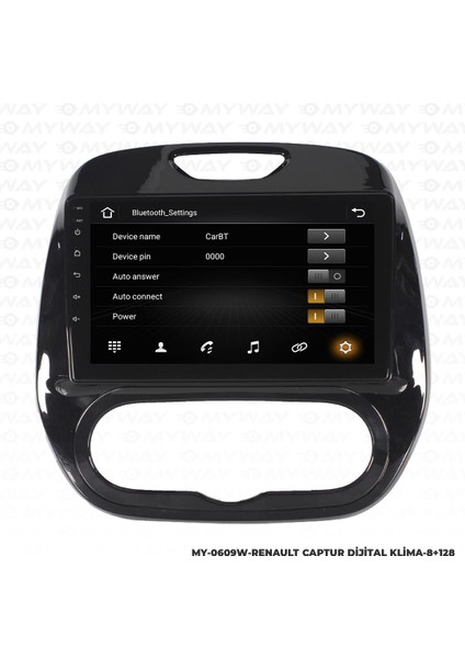 Araç Multimedya Renault Captur Android 12 Carplay 4gb Ram + 64GB HDD Dijital Navigasyon Ekran Myw