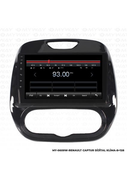 Araç Multimedya Renault Captur Android 12 Carplay 4gb Ram + 64GB HDD Dijital Navigasyon Ekran Myw