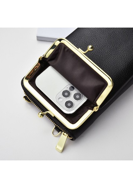 Fermuarlı Moda Messenger Omuz Çantası Büyük Kapasiteli Cep Telefonu Çantası Cüzdan (Yurt Dışından) modelleri