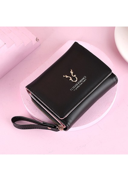 Kısa Bayan Pu Deri Mini Fermuarlı Bozuk Para Cüzdanı (Yurt Dışından)