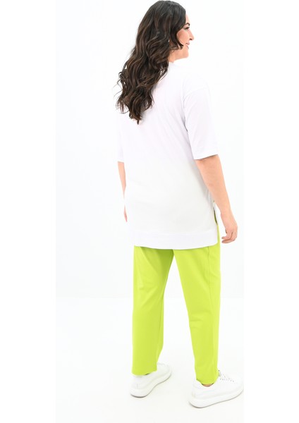 Kadın Büyük Beden Kelebek Baskı Detaylı T-Shirt Takım 8114-25