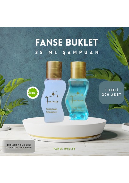 Tek Kullanımlık Otel Buklet 100 Adet Şampuan S Şişe 100 Adet Duş Jeli S Şişe Set 35 ml