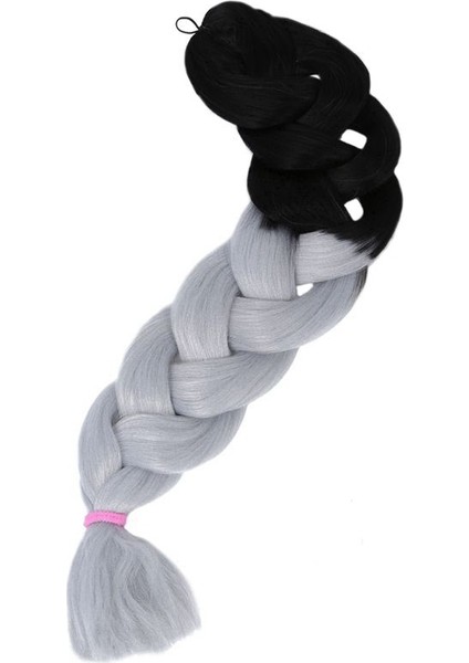 Gri Siyah Örgü Saç 32 '' 165G Xpression Jumbo Örgü Saç Sentetik Örgü Saç Ombre Renkleri (Yurt Dışından) modelleri