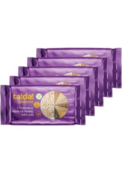7 Tohumlu Glutensiz Gluten Free Mısır ve Pirinç Patlağı 60 gr (5 Adet)