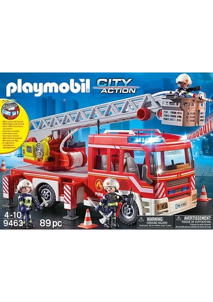Playmobıl City Action 9463 Işıklı ve Sesli, Merdivenli Itfaiye Aracı, 5 Yaşından Itibaren