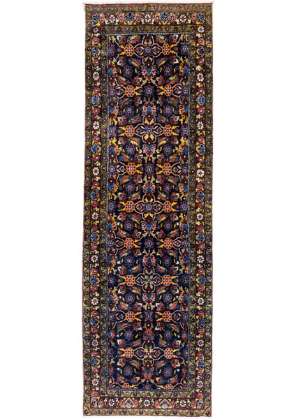 Sera Floral Desenli El Dokuma Yün Halı 100X313 cm