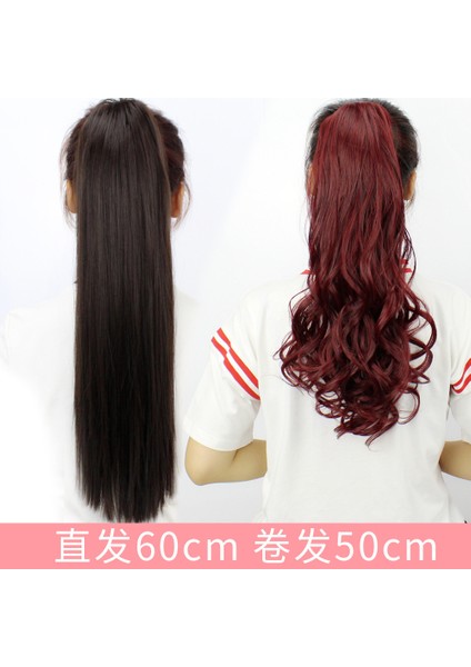 Hongfa Xiu Pençe Klip Peruk At Kuyruğu Gerçekçi ve Görünmez Uzun Kıvırcık Saç Kavrama Tipi Büyük Dalga Uzun Kıvırcık Saç At Kuyruğu Uzantıları (Yurt Dışından) modelleri