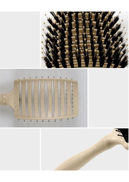 Saç Fırçası Saç Derisi Masaj Tarak Doğal Buğday Samanı Kadın Kıvırcık Detangle Saç Fırçası Salon Kuaförlük Şekillendirici Araçları (Yurt Dışından) fırsatları