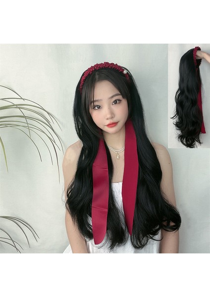 Peruk Kadın Uzun Kıvırcık Saç Örgülü Şerit Kafa Bandı Entegre Yapay Saç Büyük Dalga Uv Tipi Yarım Başlık (Yurt Dışından) fiyatları