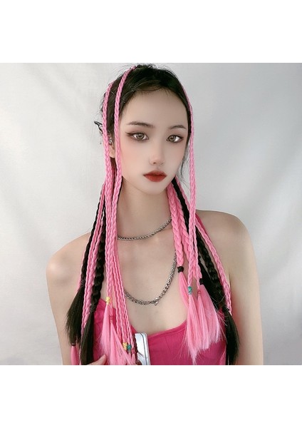 Yanlış Örgüler Çocuk Büküm Örgü Boks Örgü Kravat Sıcak Kız Dreadlocks Simülasyon Sahte At Kuyruğu (Yurt Dışından) modelleri