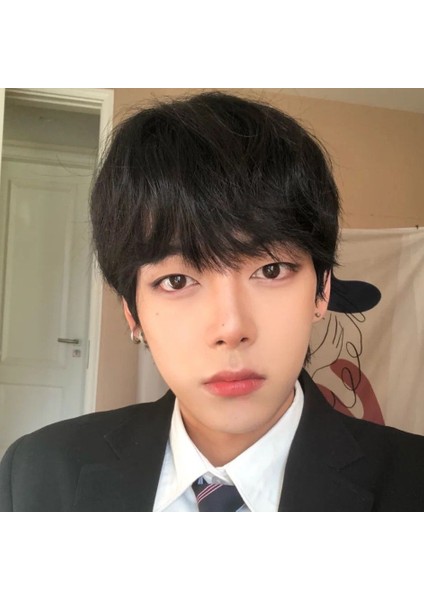 Kore Tarzı Peruk Erkek Düz Kahküller Kısa Saç Yakışıklı Trendy Doğal ve Kabarık Öğrenci Günlük Yüksek Profil Şekil Spot Saç Derisi (Yurt Dışından) modelleri