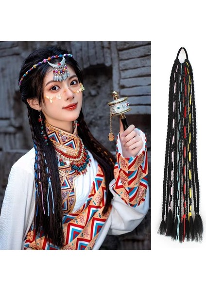 Batı Tibet Tibet Peruk Tibet Örgü Dreadlocks Etnik Tarzı Örgü Peruk Dreadlocks Renk Renkli Halatlar Ince Iplik Örgü (Yurt Dışından)