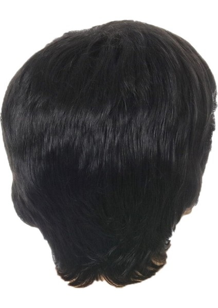 Erkekler Için Moda Peruk Kısa Siyah Gerçekçi Doğal Siyah Peruk Peruk (Yurt Dışından)
