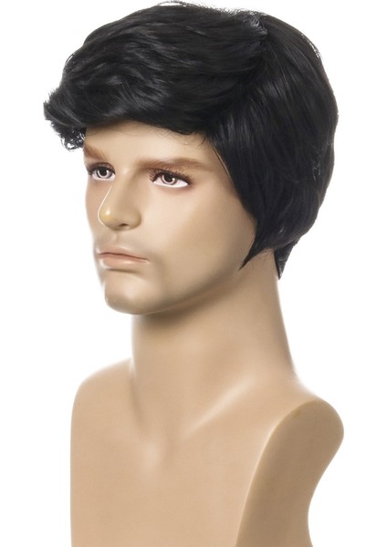 Erkekler Için Moda Peruk Kısa Siyah Gerçekçi Doğal Siyah Peruk Peruk (Yurt Dışından) fiyatları