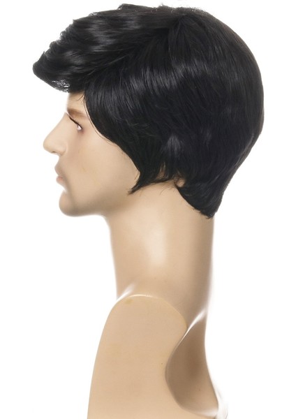 Erkekler Için Moda Peruk Kısa Siyah Gerçekçi Doğal Siyah Peruk Peruk (Yurt Dışından) modelleri