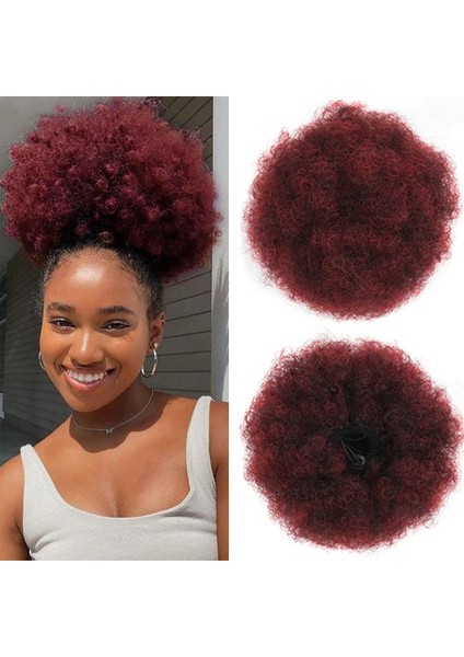 Afrika Chignon Afro Afro Saç Topuzu At Kuyruğu Tırtıl Topuzu Xuchang Başlık (Yurt Dışından) fırsatları